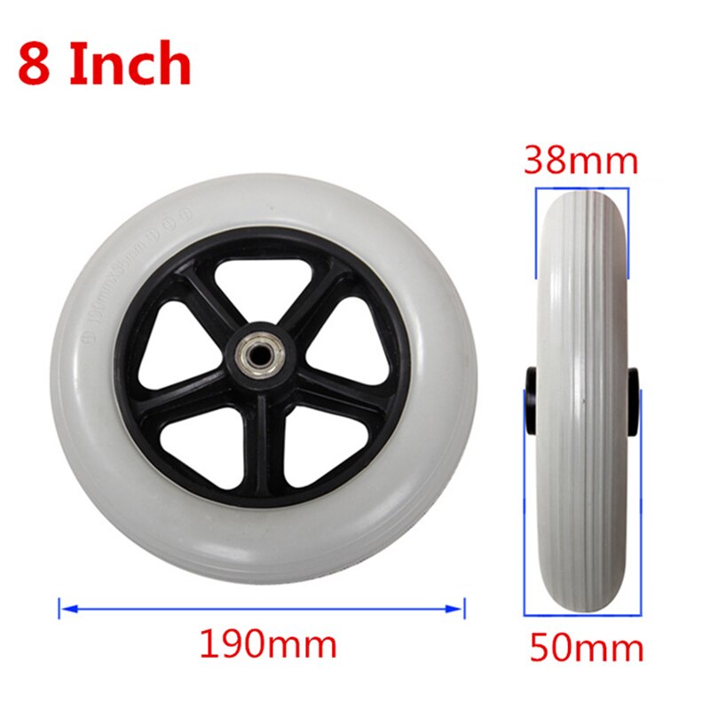 JayCreer 6 pulgadas, 7 pulgadas, Agujero interior de 8 pulgadas, reemplazo de rueda de 8mm de diámetro para sillas de ruedas, rolladores, caminantes y más