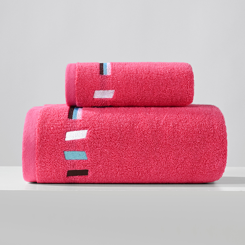 Adult Bath Towel 100% Cotton Bath Towel Sweat Absorbent Towel Sports Towel Strong Absorbent Bath Towel Colourful Bath Towel Set: Other / Pink