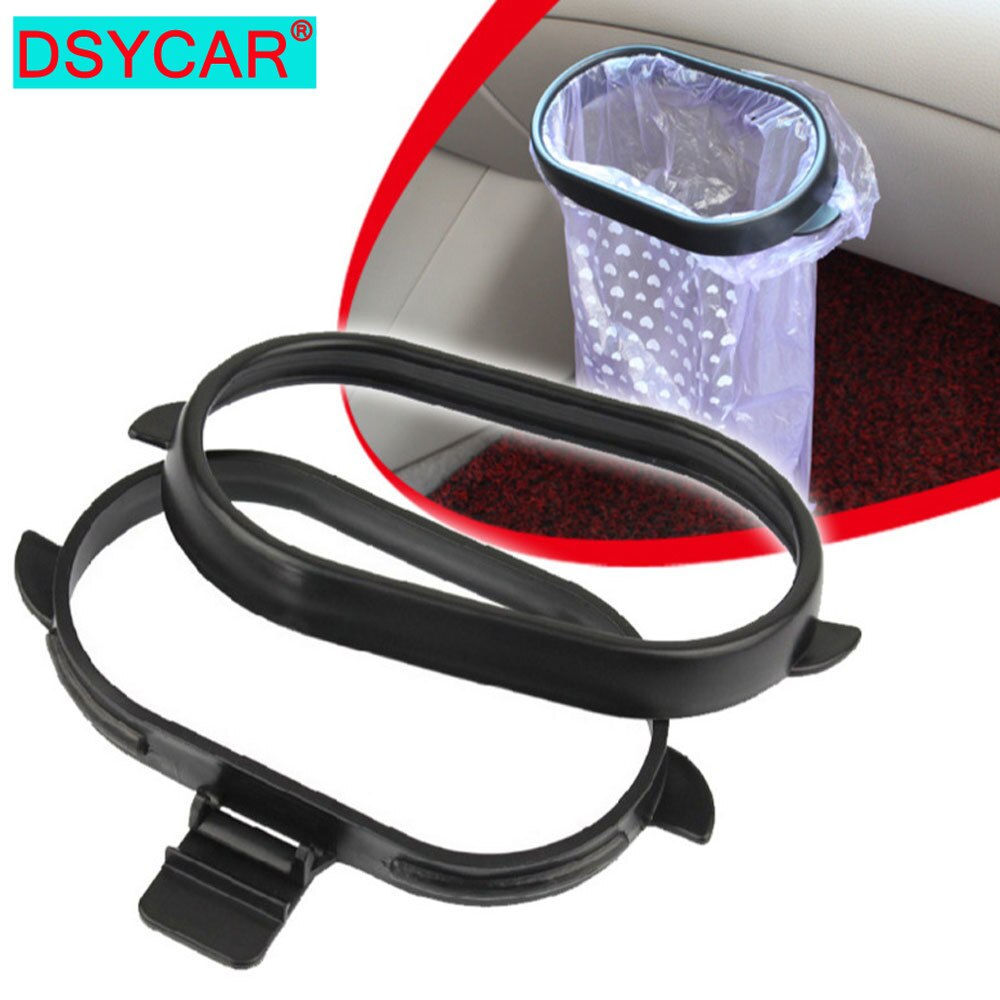 DSYCAR 1Set Universal Car Rubbish Bag Plastic Hanger Clip Auto Garbage Bags Frame Pasted Trash Holder Bin Vehicle Organizer
