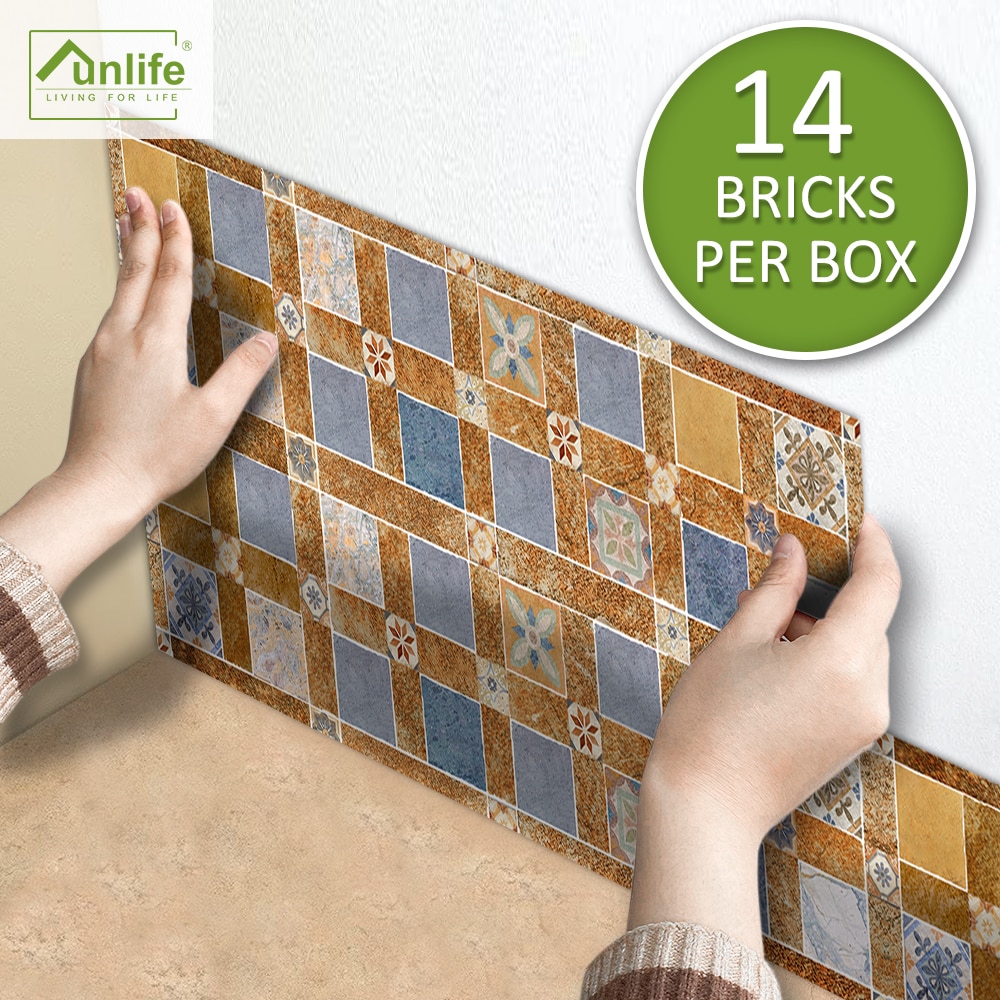 Funlife®STYLE AMÉRICAIN™14 pièces Vintage modèle III auto-adhésif PVC étanche dosseret cuisine autocollant mural pour salle de bain