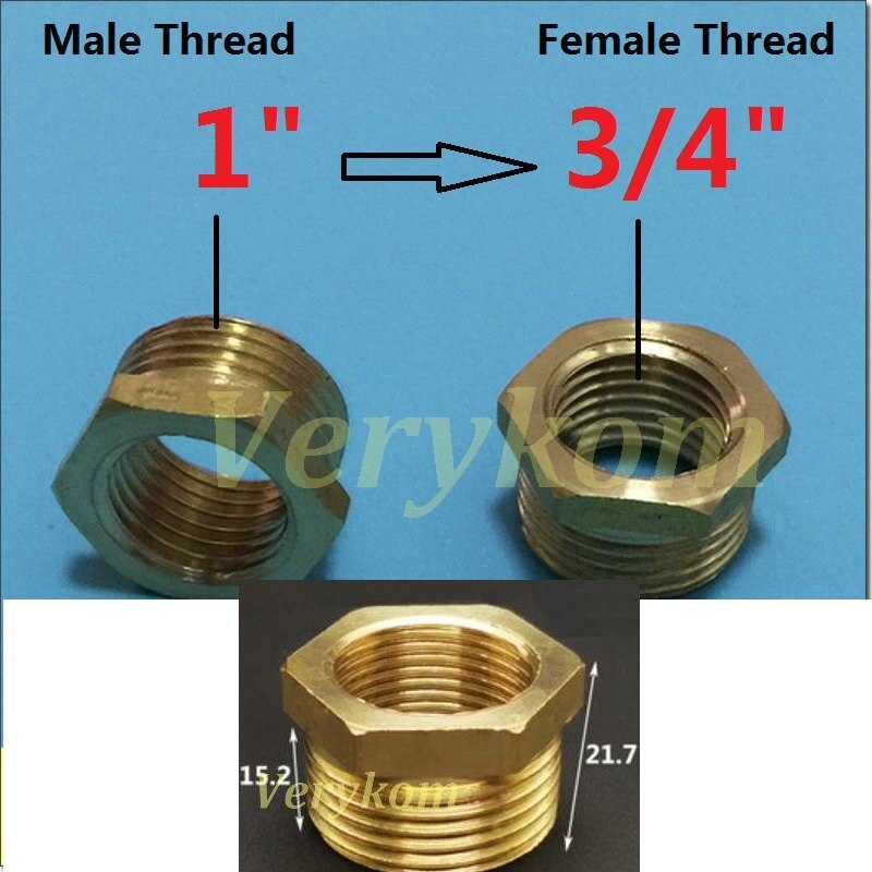 10x Verykom Pneumatische Messing Verloopstuk Fitting 3/4 "1/2" Male Naar 1/8 "3/8" 1/4 "Vrouwelijke Verminderen adapter Lucht Water Gas DN10/15/20/25: DN25-DN20 SIZE B