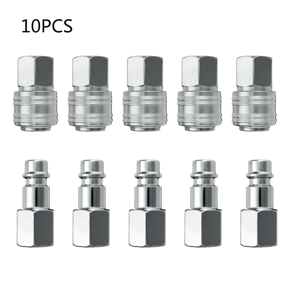 10PCS Male Thread Fitting With Male Thread Euro Compressor Air Line Coupler Connector Fitting 1/4 BSP Connect Release UK Style