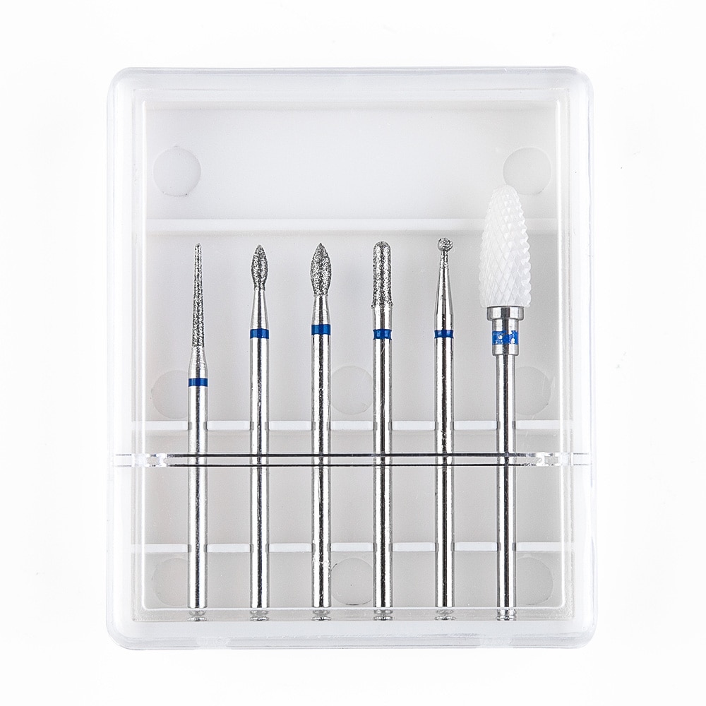 6 sztuk ceramiczne diamentowe wiertarka robić paznokci zestaw frez robić manicure obrotowy rzep czyste bity maszyna elektryczna Sztuka akcesoria