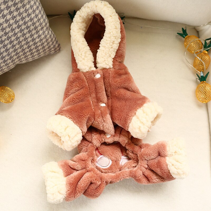 Vinter tyk kæledyr hund jumpsuit overall sød øl hund kostume til små hunde shih tzu maltesisk pyjamas hvalpe tøj kæledyr tøj