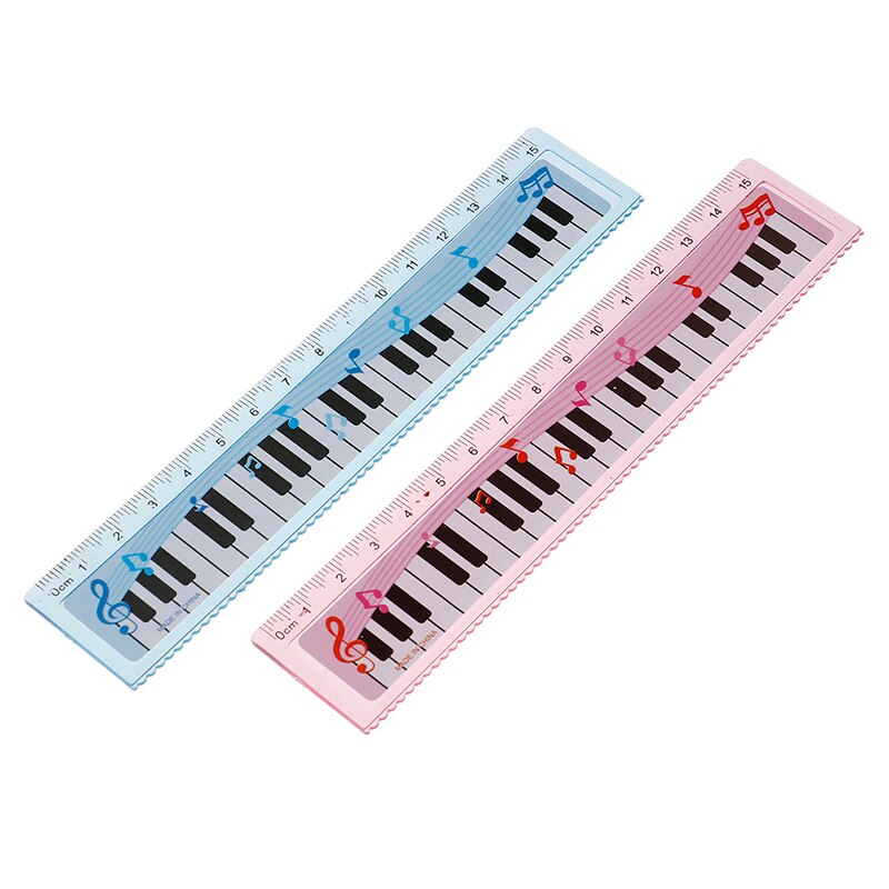 15cm Cute 1pc Cartoon Piano Musical Note Ruler bookmarks School Student Ruler ruler color random