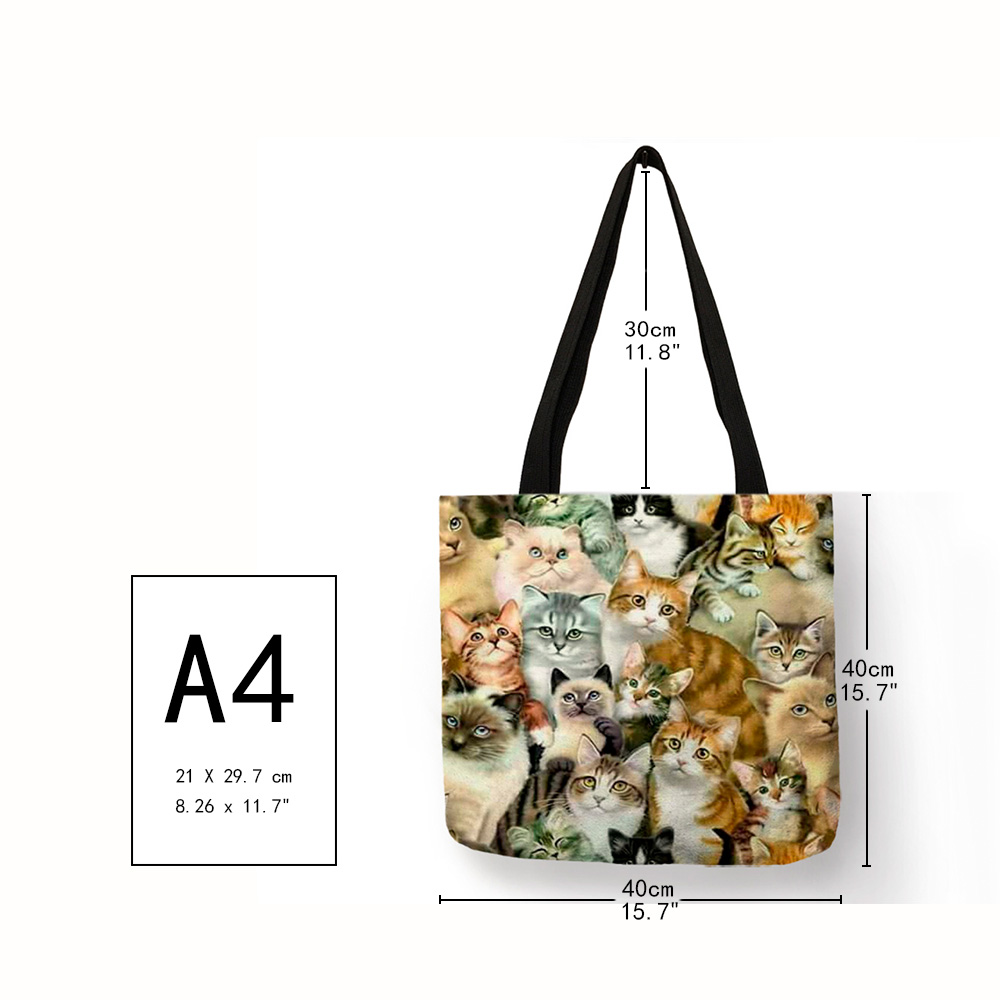 Lustige 3D Siamese Katze Menge Drucken Handtasche Für Frauen Dame lässig Büro Schulter Tasche Große Kapazität Tote Taschen Für Einkaufen