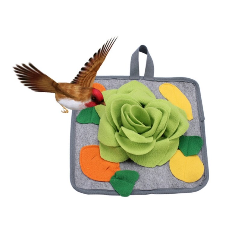 066E Rabbit Foraging Mat 12" x 12" Boredom Breaker Enrichment Snuffle Mat Toy for Chinchillas Guinea Pigs Ferrets Dogs