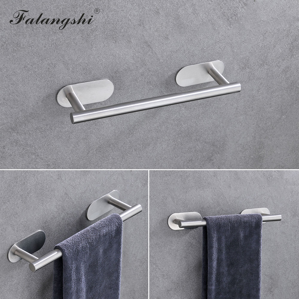 Bathroom Hardware Set Robe Hook Roll Paper Holder Single Towel Bar 3M Sticker Easy Installation Bathroom Accessories WB8863