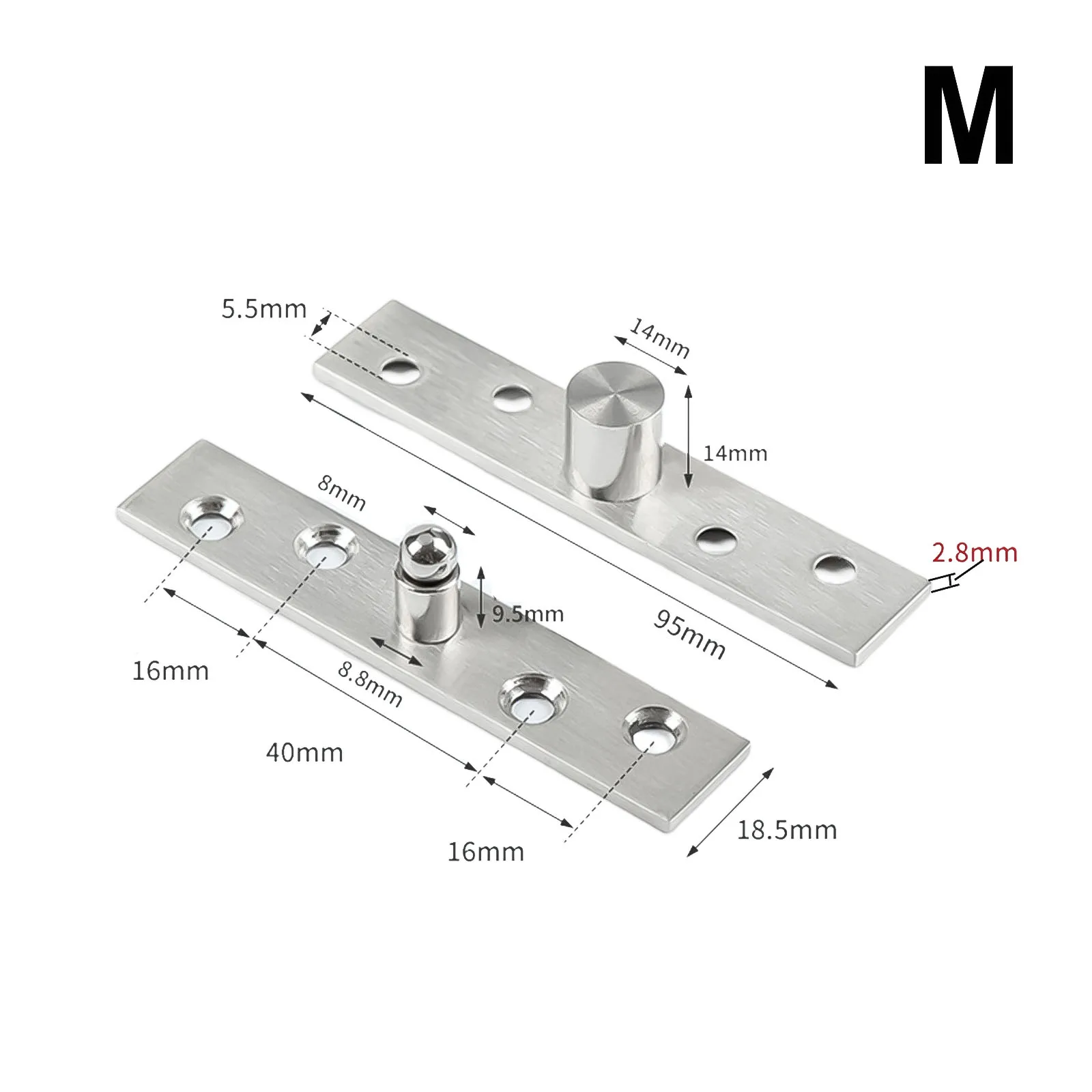 Stainless Steel Invisible 360 Degree Rotary Door Pivot Up And Down Hinge For Wooden Door Cabinet Door Furniture Hardware: Gold