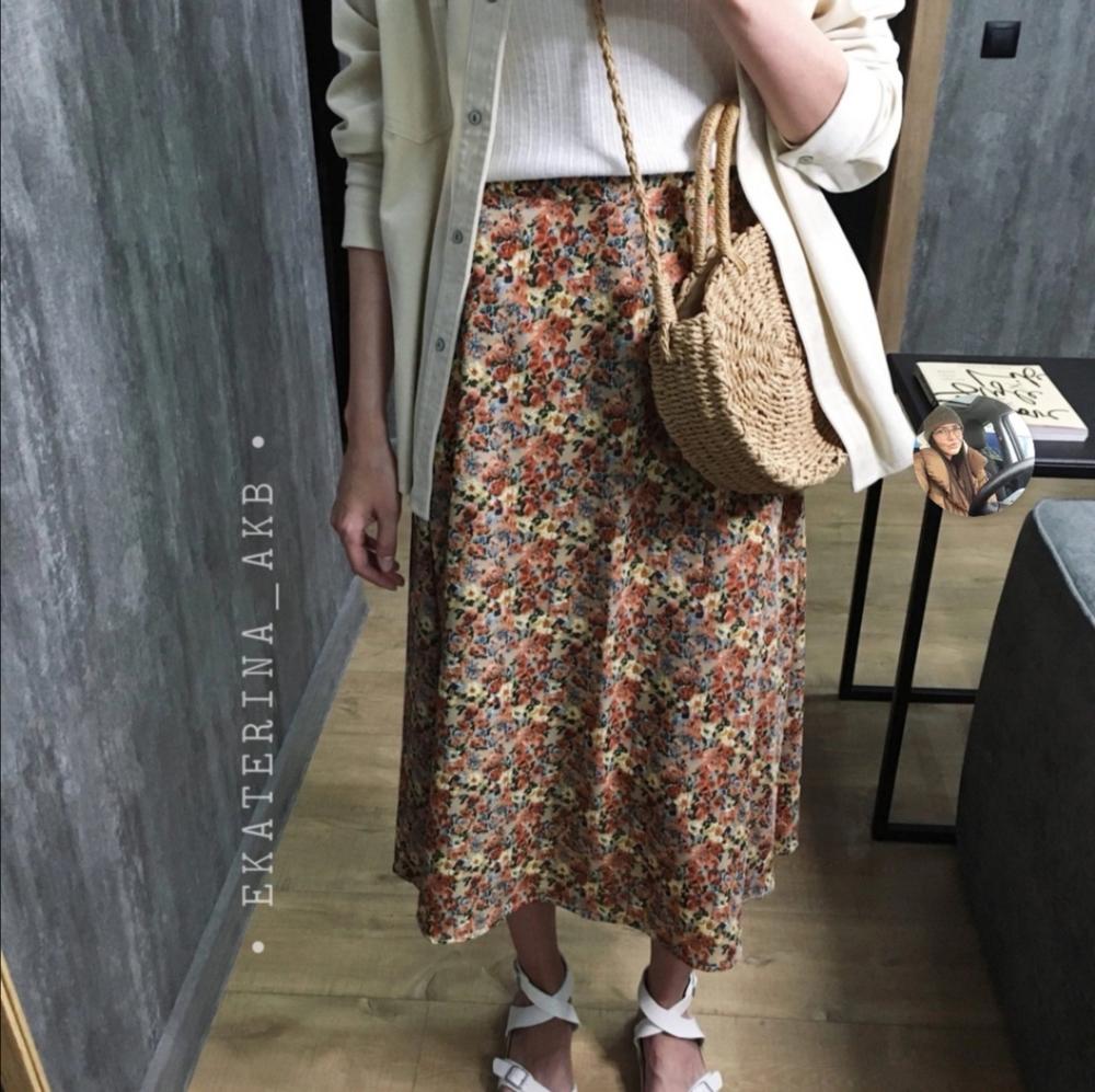 Chiffon a-line nederdel kvinder plus størrelse blomsterprint lang plisseret nederdel mujer maxi beach sommer vintage saia longa