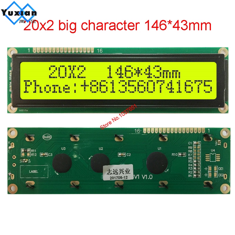 Big Grote Maat 2002 20X2 Karakter Lcd Display Module Scherm 146*43 Mm In Plaats WH2002M PC2002-L SBS02002C0 AXSC202C