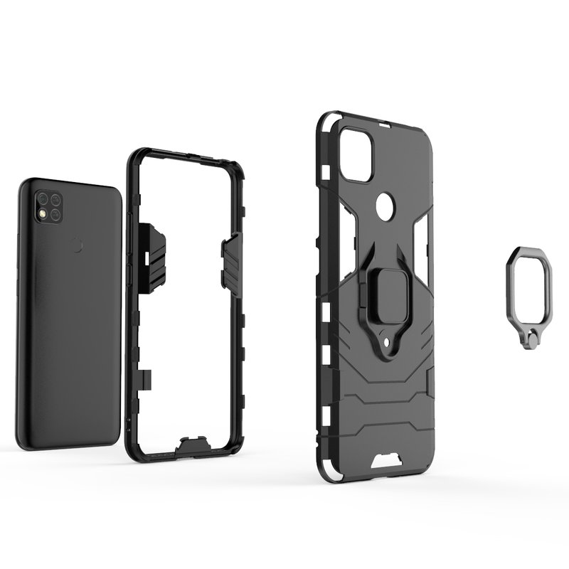 Xiaomi Redmi 9C Case Armor With Finger Ring kickstand Anti-Fall Protection Back Cover For XiaoMi Poco X3 NFC Redmi 9C Phone Case