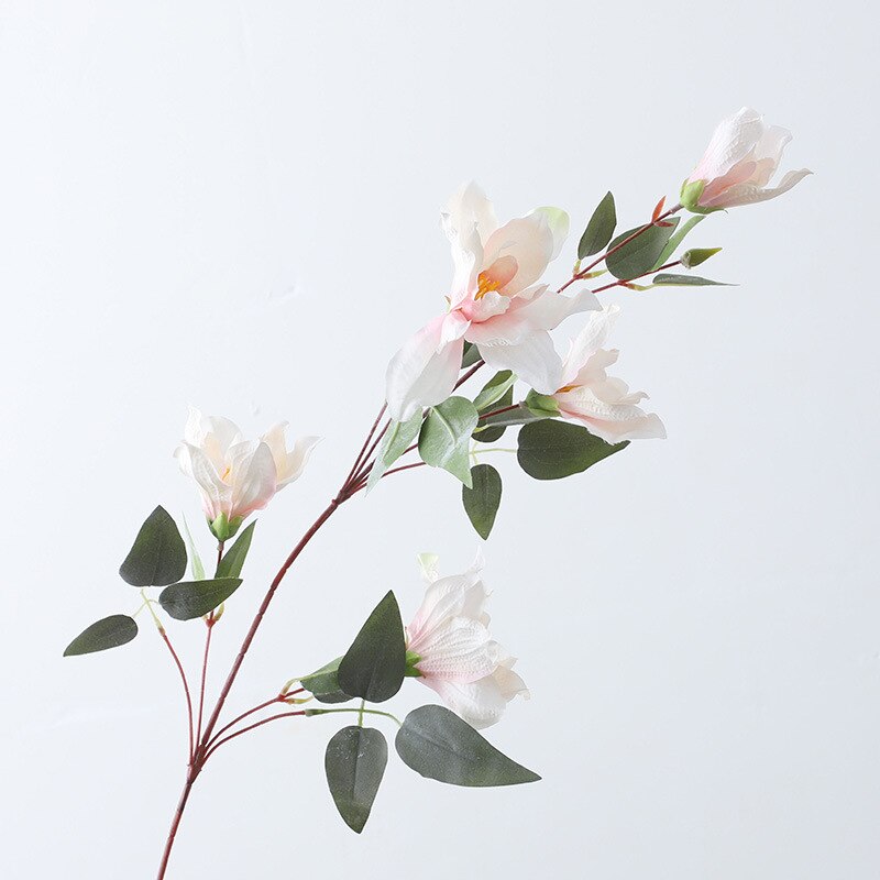 Luksus clivia orkidé lang gren med blade silke kunstige blomster hjem bryllup dekoration blomster orkideer: E