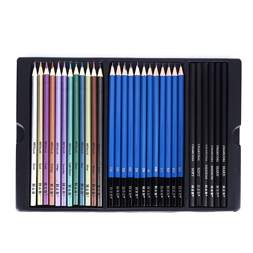Sketch Pencil Set 60pcs Student Portable Sketch Pencil Drawing Painting Tool Set Crafts