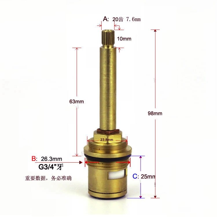 MTTUZK Alle-kupfer G3/4 &quot;zahn PPR schnell-öffnung ventil Ader kupfer ventil Ader PPR wasser rohr armaturen G3/4 zoll verdeckte Spule: 98mm Höhe