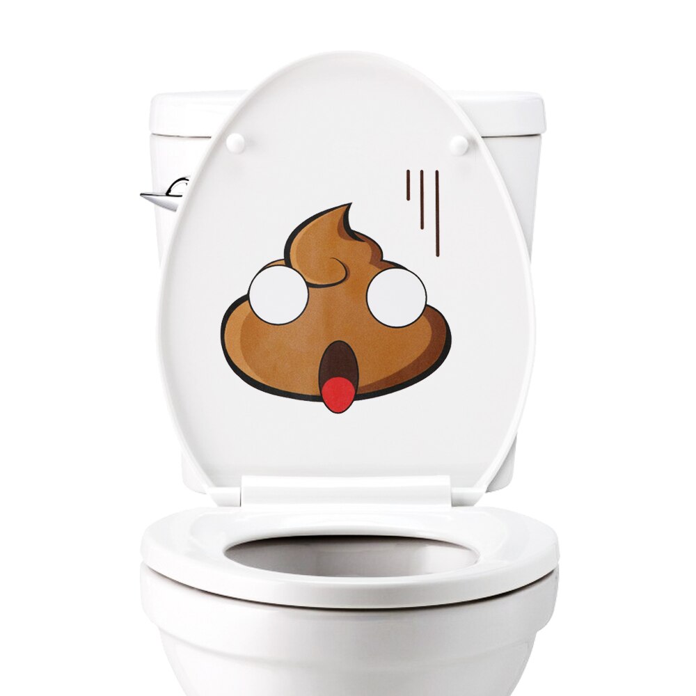 HILIFE Wall Sticker Vinyl Decals Toilet Stickers Cute Poo Home Decoration Poster: Scared