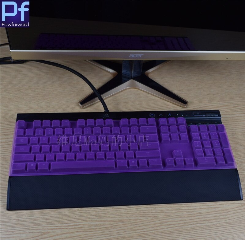 Desktop PC keyboard covers Waterproof dustproof clear Keyboard Cover Protector Skin For CORSAIR K70 RGB LUX Mechanical Gaming: purple