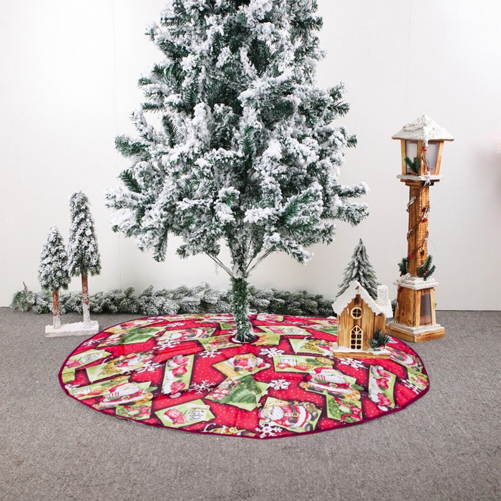 90cm Christmas Tree Skirt Cloth Santa ClausBase Tree Apron Festive Xmas Party Props Christmas Decorations for Tree: B