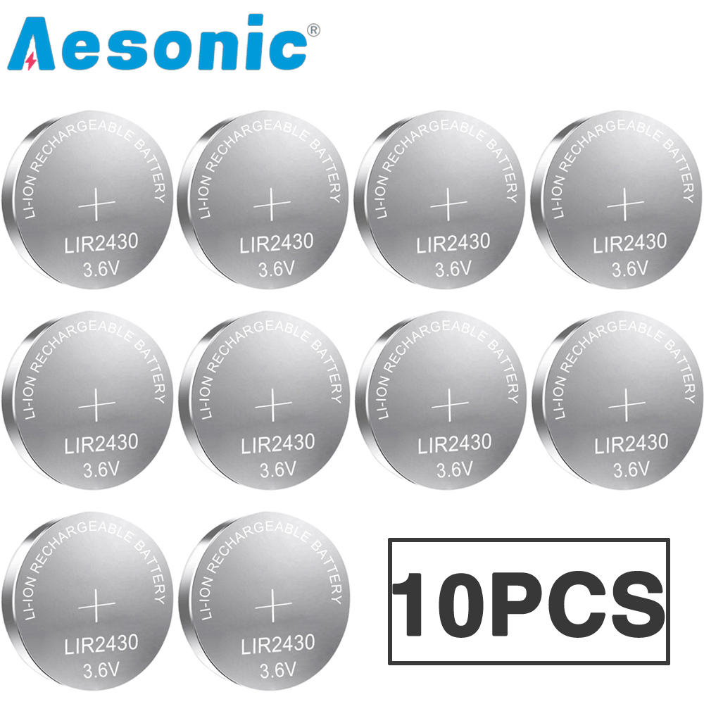 10PCS 3,6 V LIR2430 Akku LIR 2430 Lithium-Batterien für Auto Schlüssel Fernbedienung Uhr Spielzeug Ersetzen CR2430 PD2430