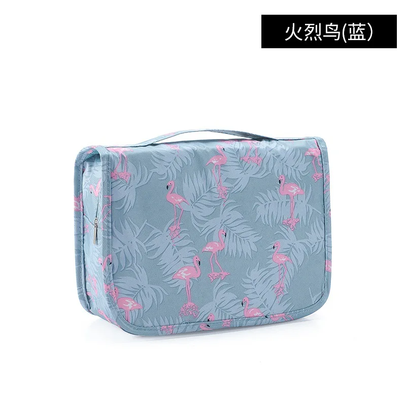 High Capacity Makeup Bag Travel Cosmetic Bag Waterproof Toiletries Storage Bags Travel Kit Ladies Beauty Bag: Blue