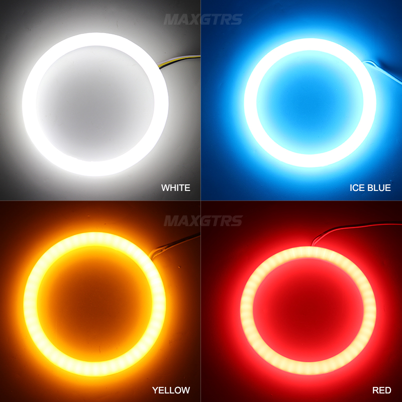 2 Stuks Daytime Running Koplamp Lamp Auto Angel Eyes Led Halo Ring Koplamp Drl 12V 60Mm 70Mm 80Mm 90Mm 100Mm 110Mm 120Mm