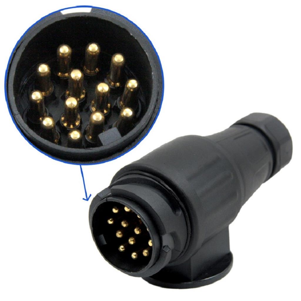 13 Pin Trailer Male Plug Connector 12V Tow Bar Towing Adapter