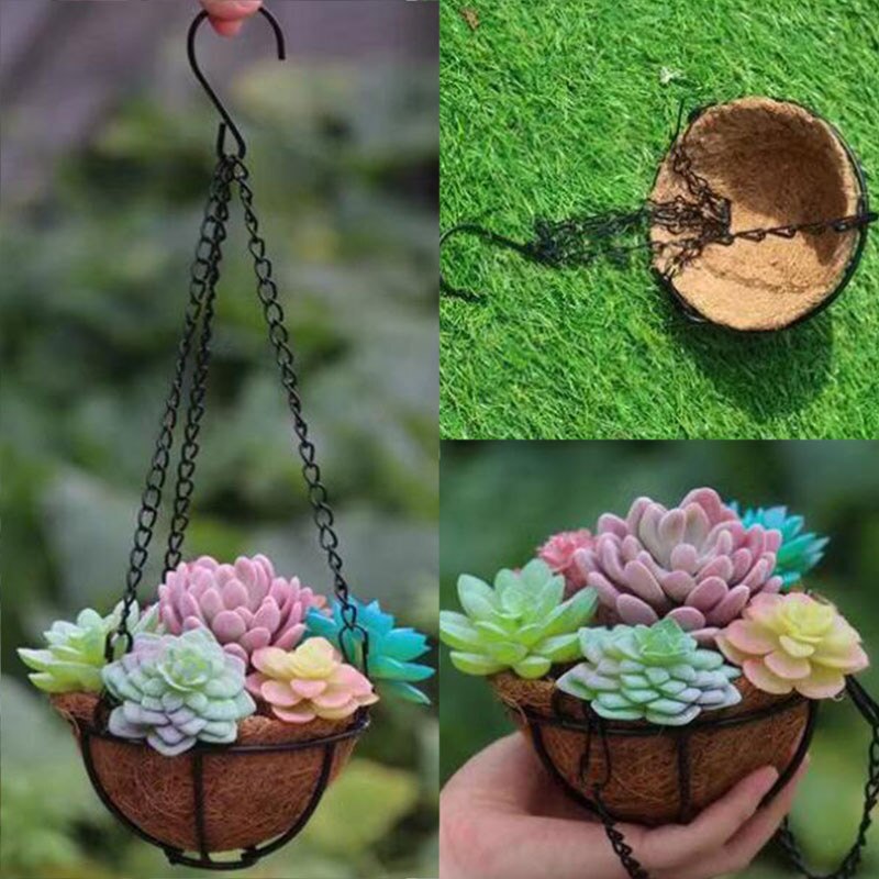 Cadena colgante para maceta, soporte de cesta de hierro para flores, cesta colgante con gancho en forma de S, herramientas de decoración de jardín