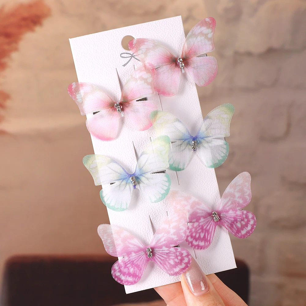 Horquillas de mariposa para niña, lazos para bebé que no daña el cabello, horquillas de Boutique súper bonitas, accesorios para el cabello de para mujer: YELLOW