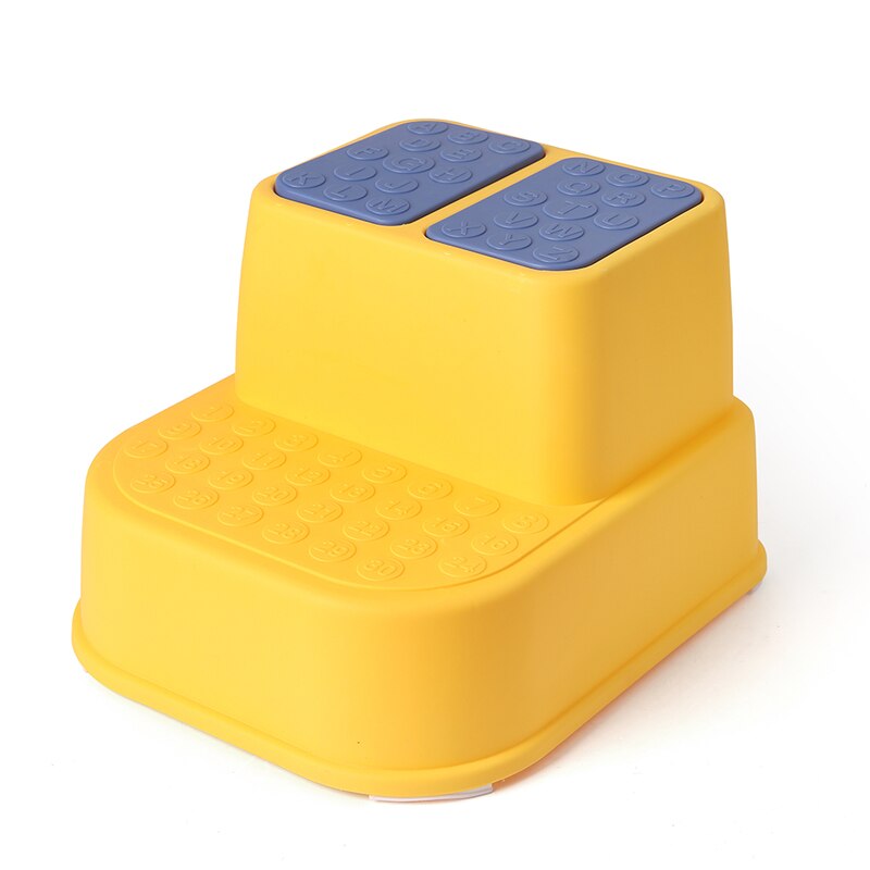 Dual Height Two Step Stool For Kids Toddler's Stool For Potty Training Baby Exercise Step Stools: Yellow