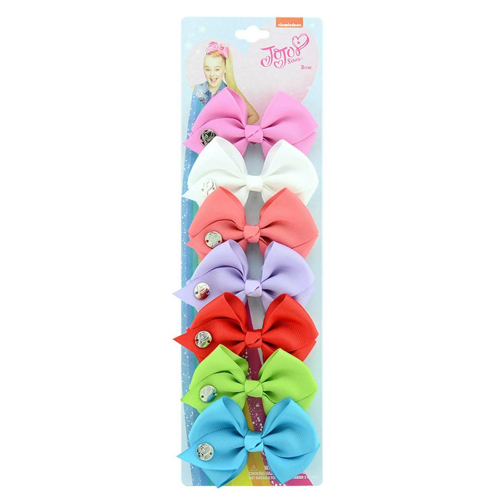 7 Stuks/set Jo Bows Siwa Regenboog Gedrukt Knoop Lint Boog Voor Meisjes Handgemaakte Boutique Haar Clip Kinderen Haaraccessoires: 4