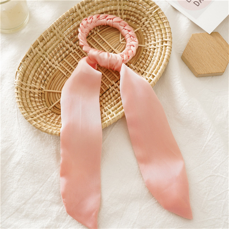 Chapellerie multicolore Turban bricolage serpentins cheveux chouchous ruban cheveux cravates pour femmes Chic tête Wrap cheveux accessoires: Pink