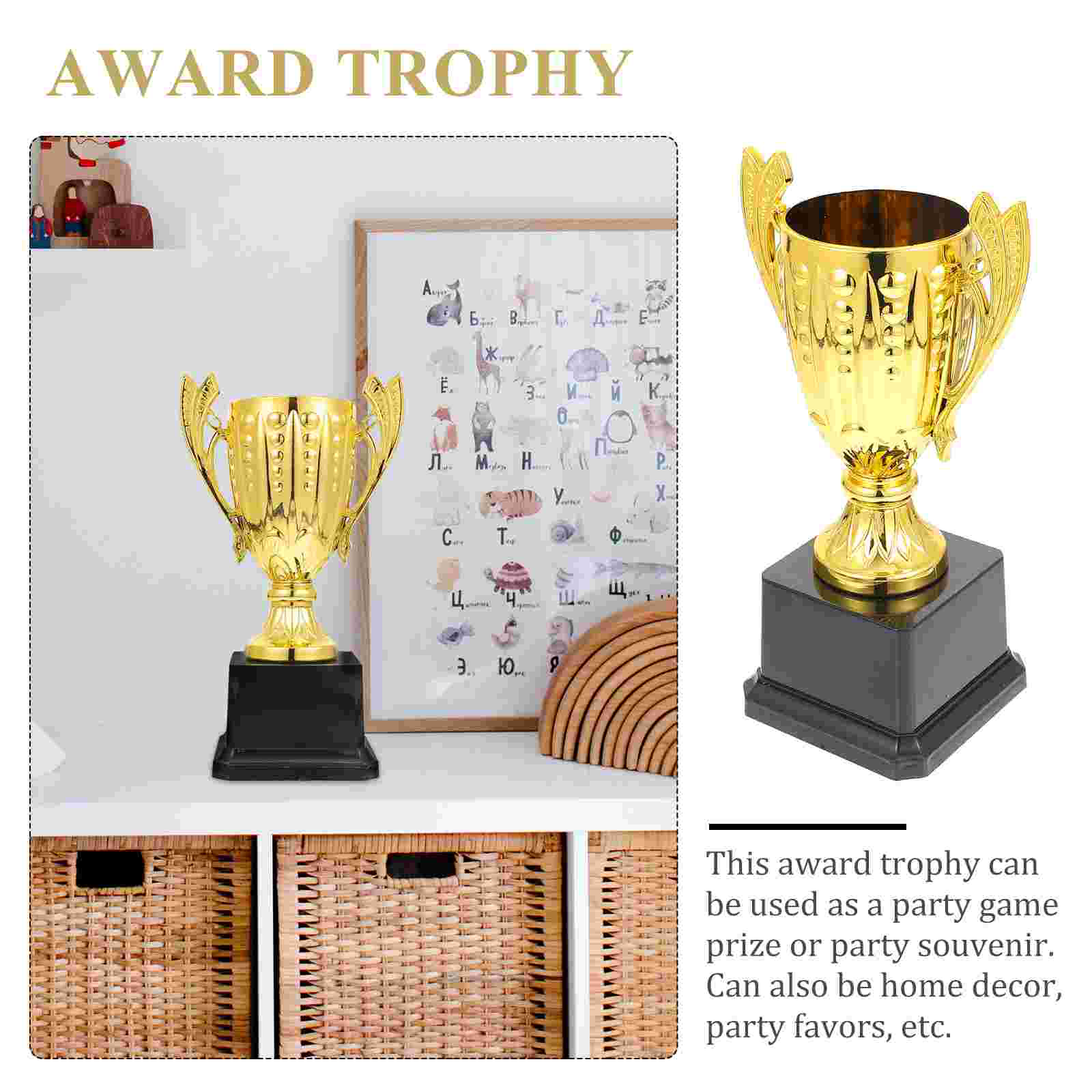 1Pc Trophy Competition Winners Trophy Plastic Awards Trophy Home Furnishing Decor