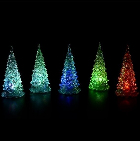 Christmas Tree Colorful Changing LED Desk Table Lamp Light with Seven Colors Romatic(Size:12 cm X 5.5 cm)