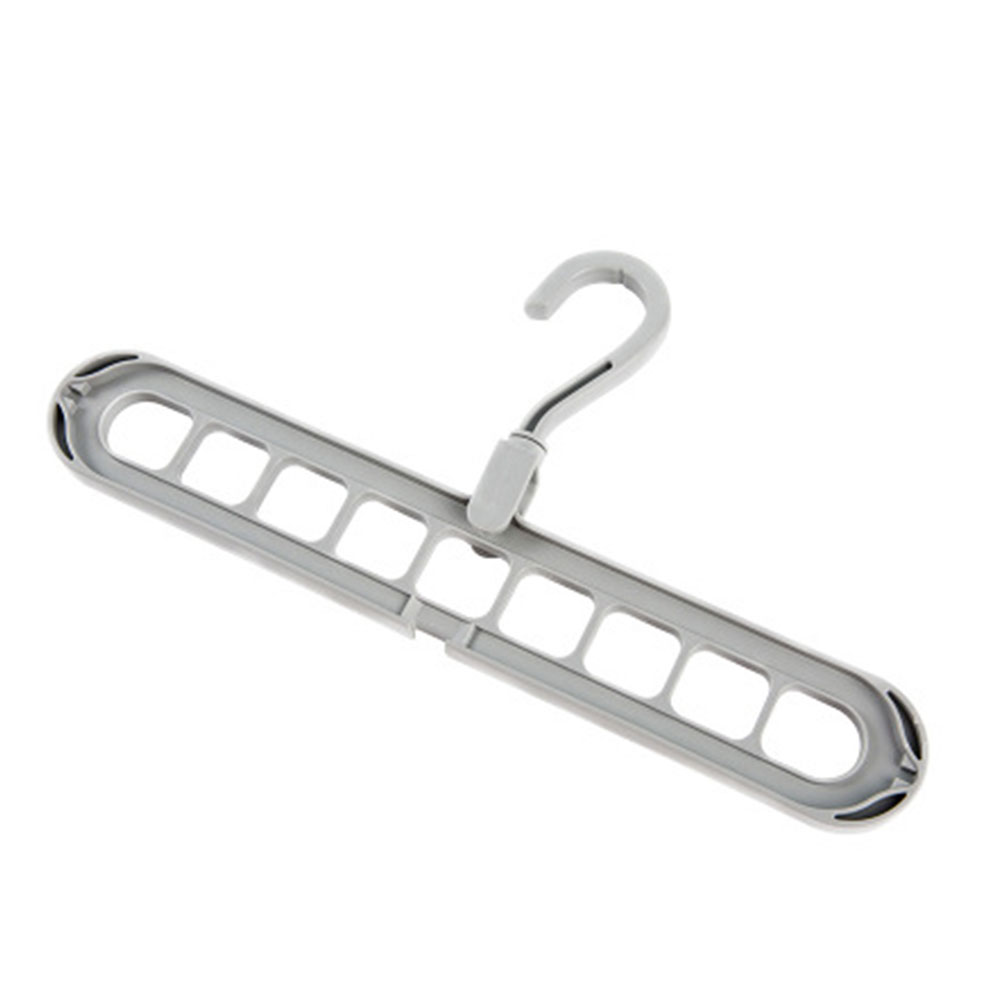JJYY 9-Loch platzsparender Kleiderbügel, 360 drehbarer magischer Kleiderbügel, multifunktionaler, zusammenklappbarer magischer Kleiderbügel, Kleiderschrank, zum Trocknen von Kleidung und Kleidung: Grau