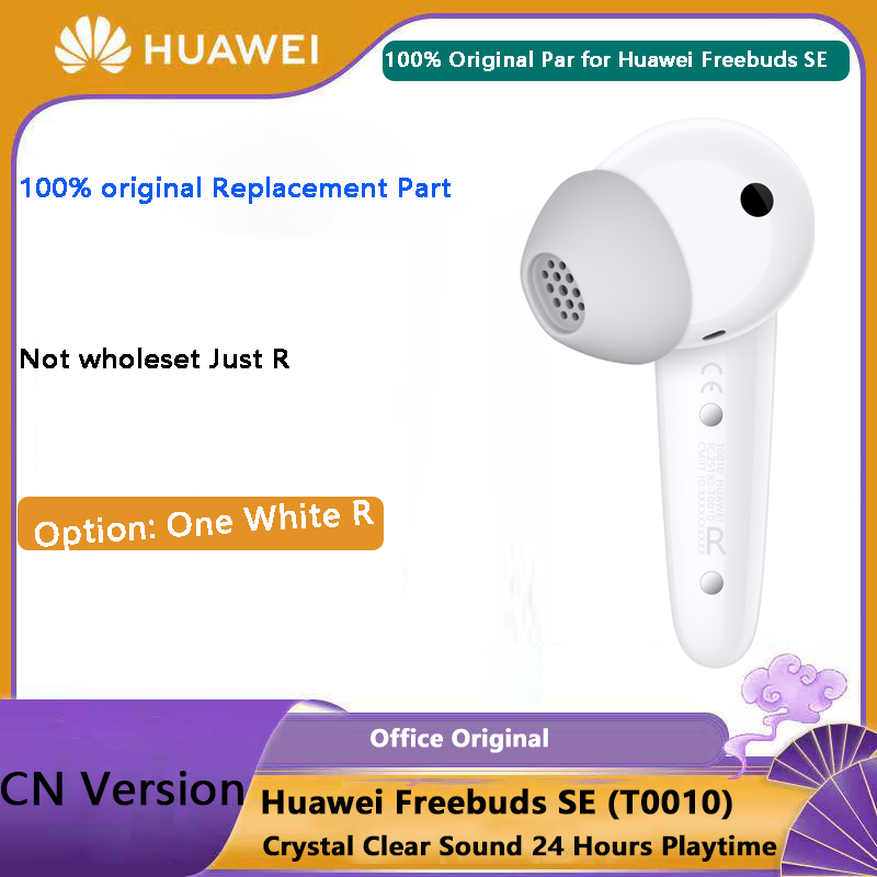 Sostituzione originale per cuffie Bluetooth senza fili Huawei Freebud Se Custodia sinistra o destra o ricarica Vendita parte singola: nero