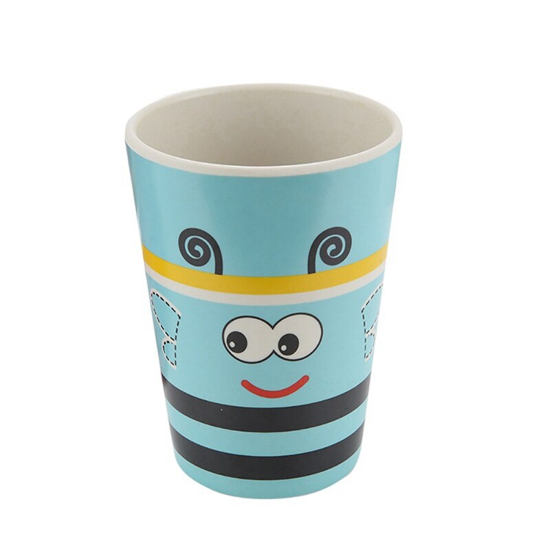 Taza de agua para niños, tazas de fibra de bambú para protección del medio ambiente para bebés, taza antideslizante con estampado de dibujos animados: 3
