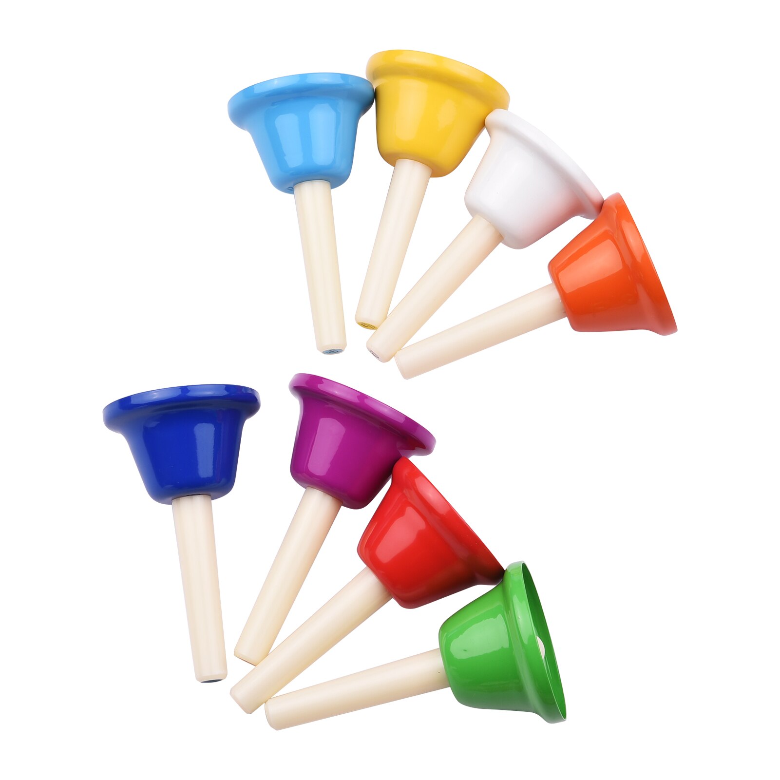 Tinkle Instrument ammoon 8pcs Colorful Handbell 8 Note Diatonic Meta... – Grandado