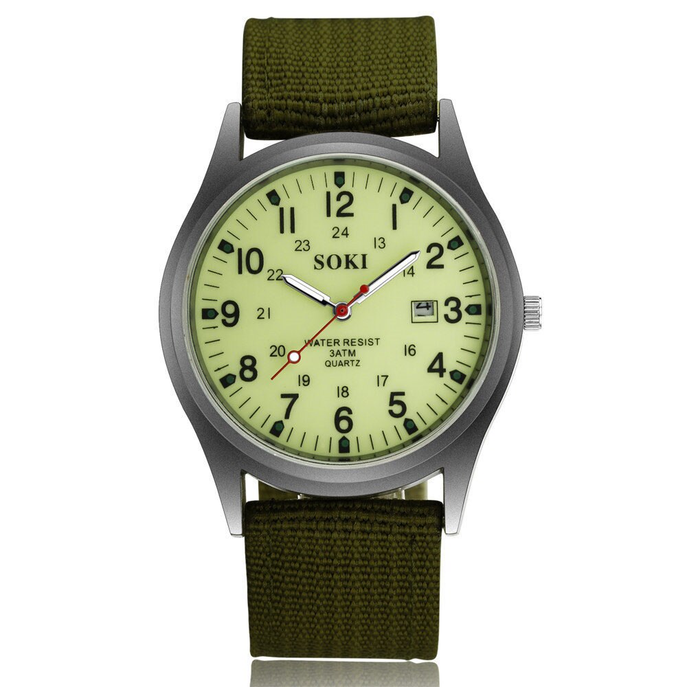SOKI-reloj analógico de cuarzo para hombre, cronógrafo informal de estudiantil, de lujo, resistente al agua
