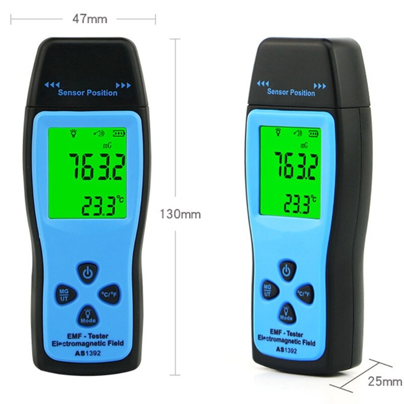 AS1392 EMF Meter LCD Radiation Dosimeter Mini EMF Tester Electromagnetic Field Radiation Detector Dosimeter Tester