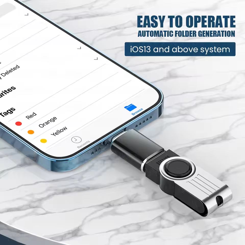 USB 3.0 OTG-Adapter für iPhone 14 13 12 11 Pro XS Max XR X 8 7 iPad, Lightning-zu-USB 3.0-Adapter, kompatibel mit iOS 13 und höher