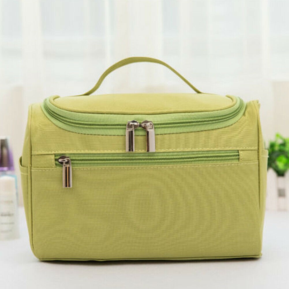 Local stock Large Makeup Bag Cosmetic Case Storage Handle Organizer Travel Kit: Green