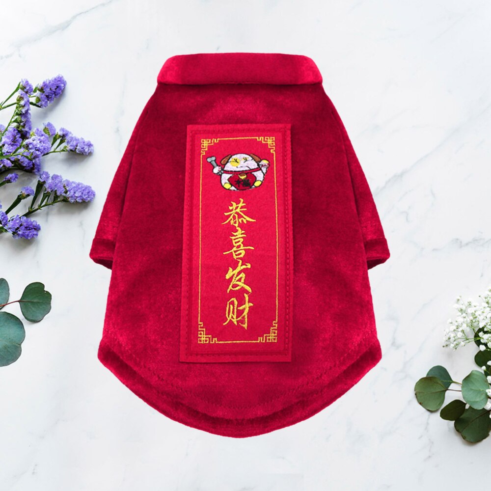 1pc costumes de fête pour chien, style chinois traditionnel, vêtements pour animaux de compagnie, costume pour chiot, pour la maison, l'extérieur, l'année (taille xs): Xxl