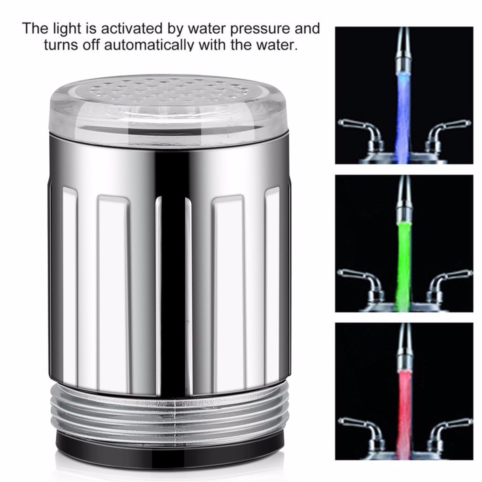 25# Light-up LED Water Faucet Changing Glow Kitchen Shower Tap Water Saving Novelty Luminous Faucet Nozzle Head Bathroom Light
