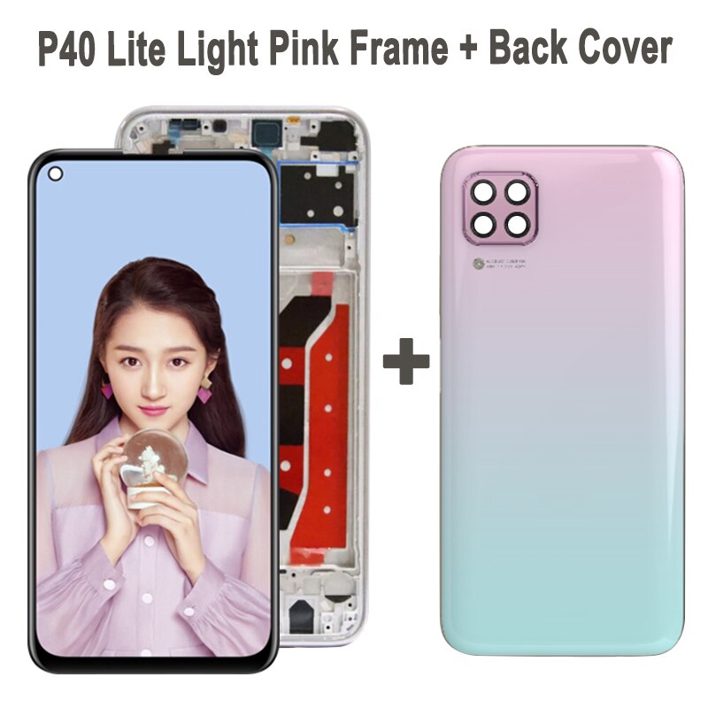 Original getestetes 6.4 & #39 ;& #39 ; display für huawei  p40 lite lcd-touchscreen-digitizer-einheit als ersatz für nova 6 se lcd-display: Hellrosa rahmen