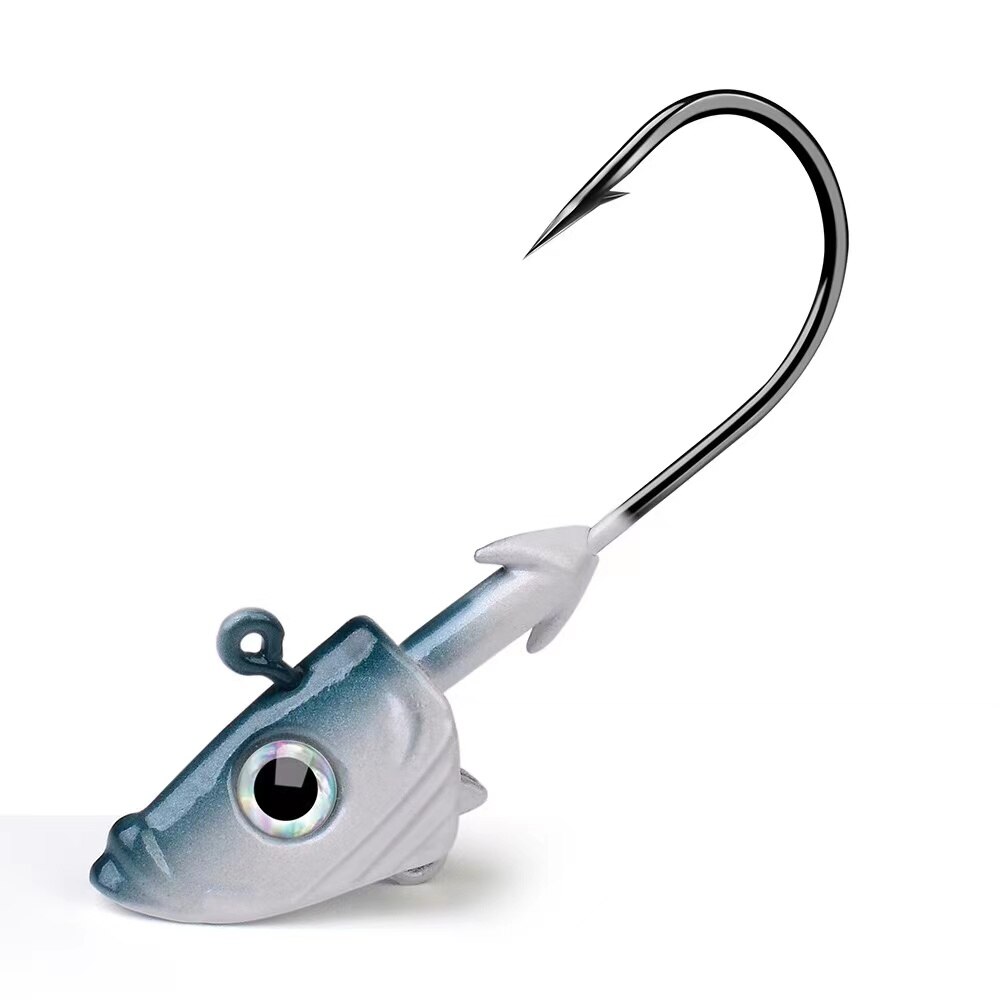 1Pc 22G 33G Vishaken Jig Vis Hoofd Multicolor Vishaken Zachte Aas Worm Weerhaken Visgerei haak Lokken: colorA / 33g-7cm