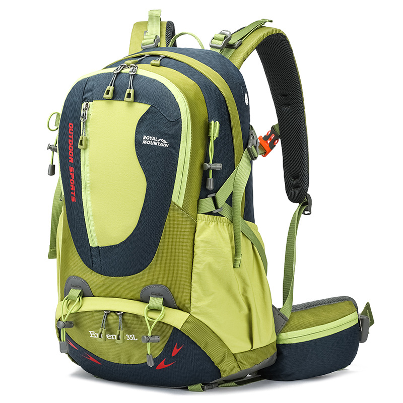 Mochila de senderismo de 35L para hombres y mujeres, mochilas de escalada con plano posterior, bolsa deportiva, bolsa de equipaje de viaje: Color dorado