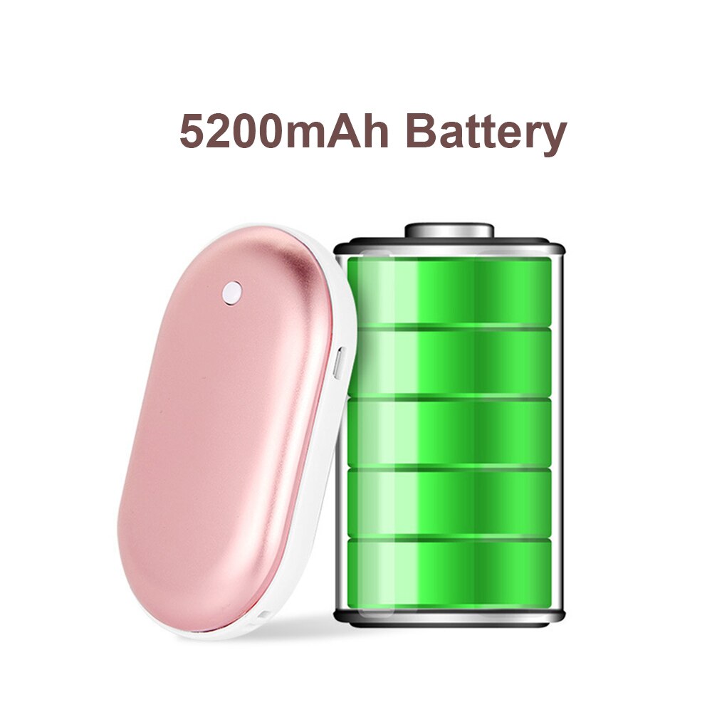5200mAh 5V Cute USB Rechargeable Portable Battery LED Electric Hand Warmer Heater Travel Home Mini Pocket Warmer