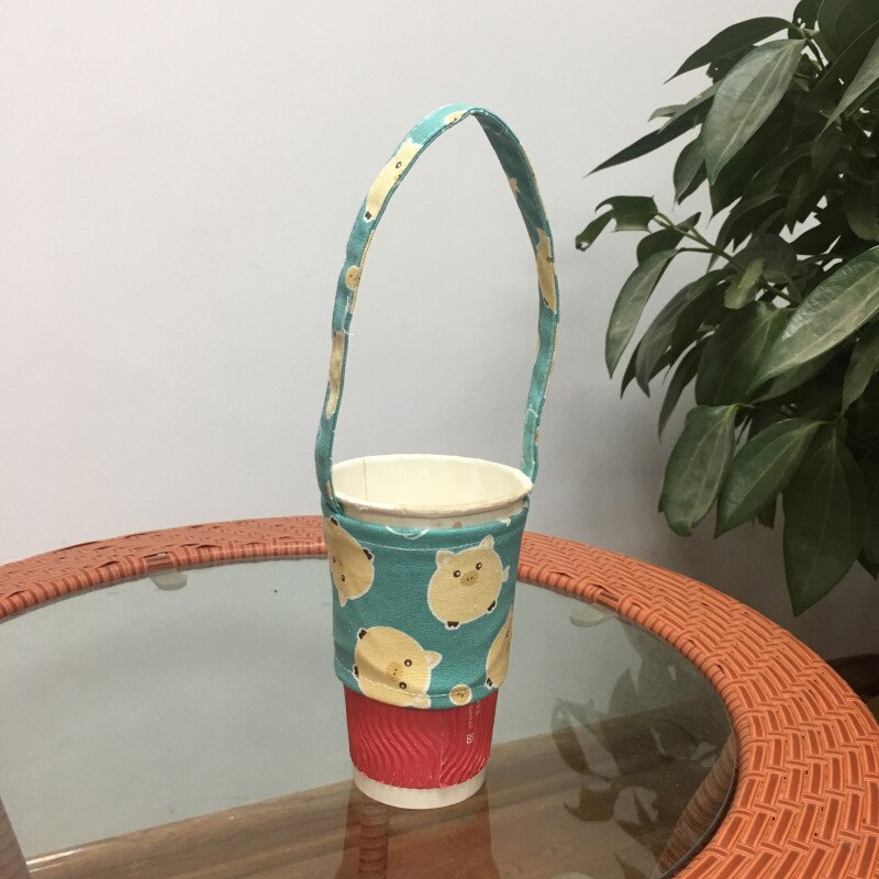 Milieuvriendelijke Drank Tas Draagbare Drank Tas Kleur Canvas Cup Set Drink Cup Tas Handgemaakte Cup Set Canvas Tas Thuis Organisator: 13