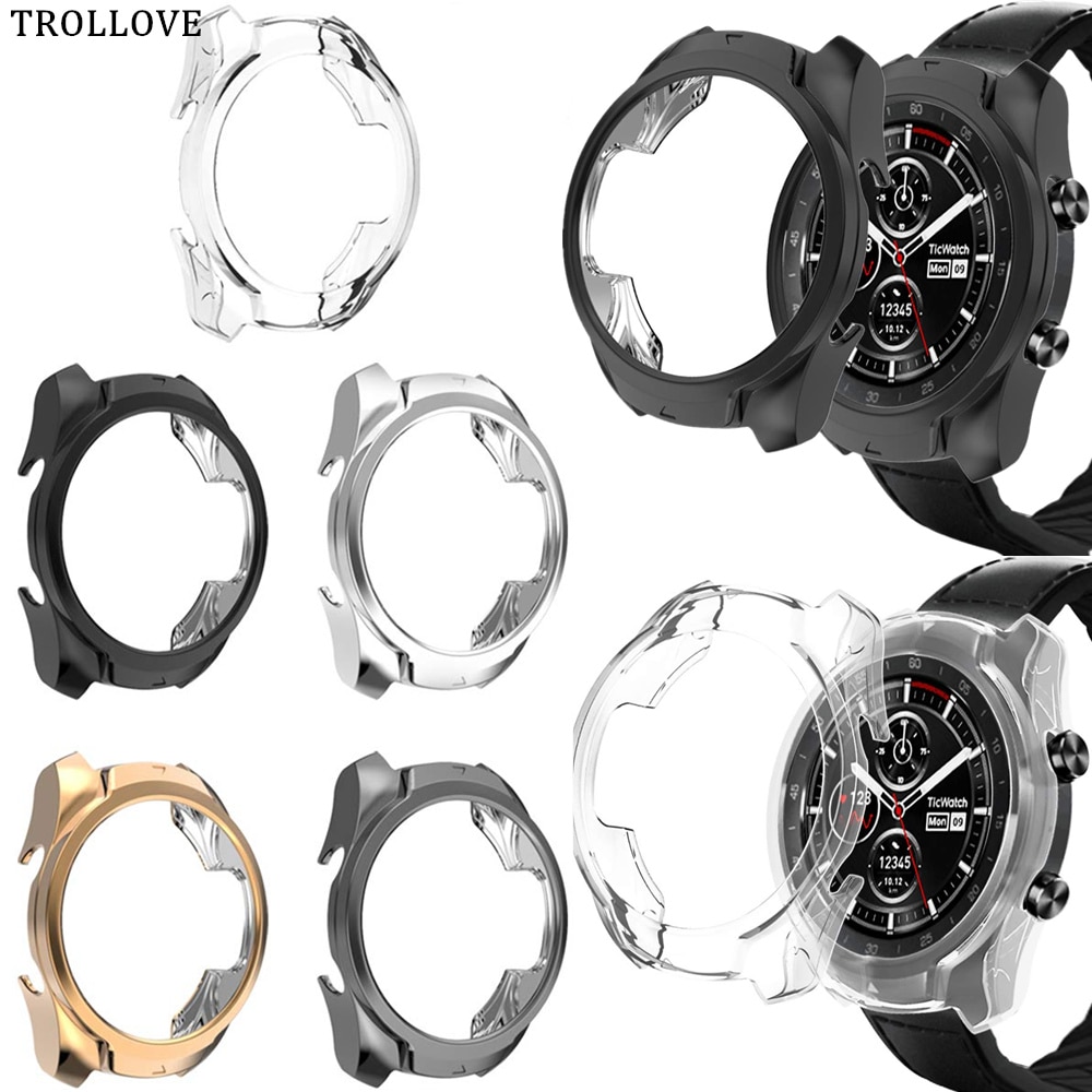 Ultradunne TPU Case voor Ticwatch Pro Smart Horloge Cover Protector Soft Bumper voor Tic Horloge Pro Frame Shell wearable Accessoires