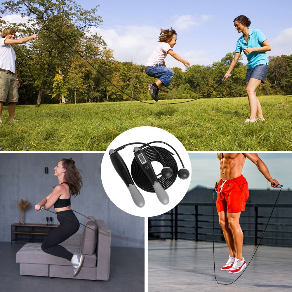 Fitness Equipment Intelligent Counter Jump Rope Steel Wire Ski Rope Two Way Jump Rope Adjustable Ski Rope Exercise Rope